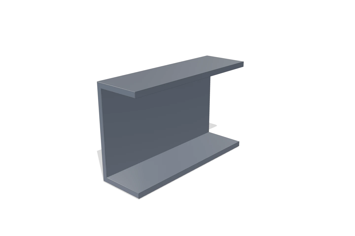 CH 100×50×5 — 3D render of the FRP · Grey profile