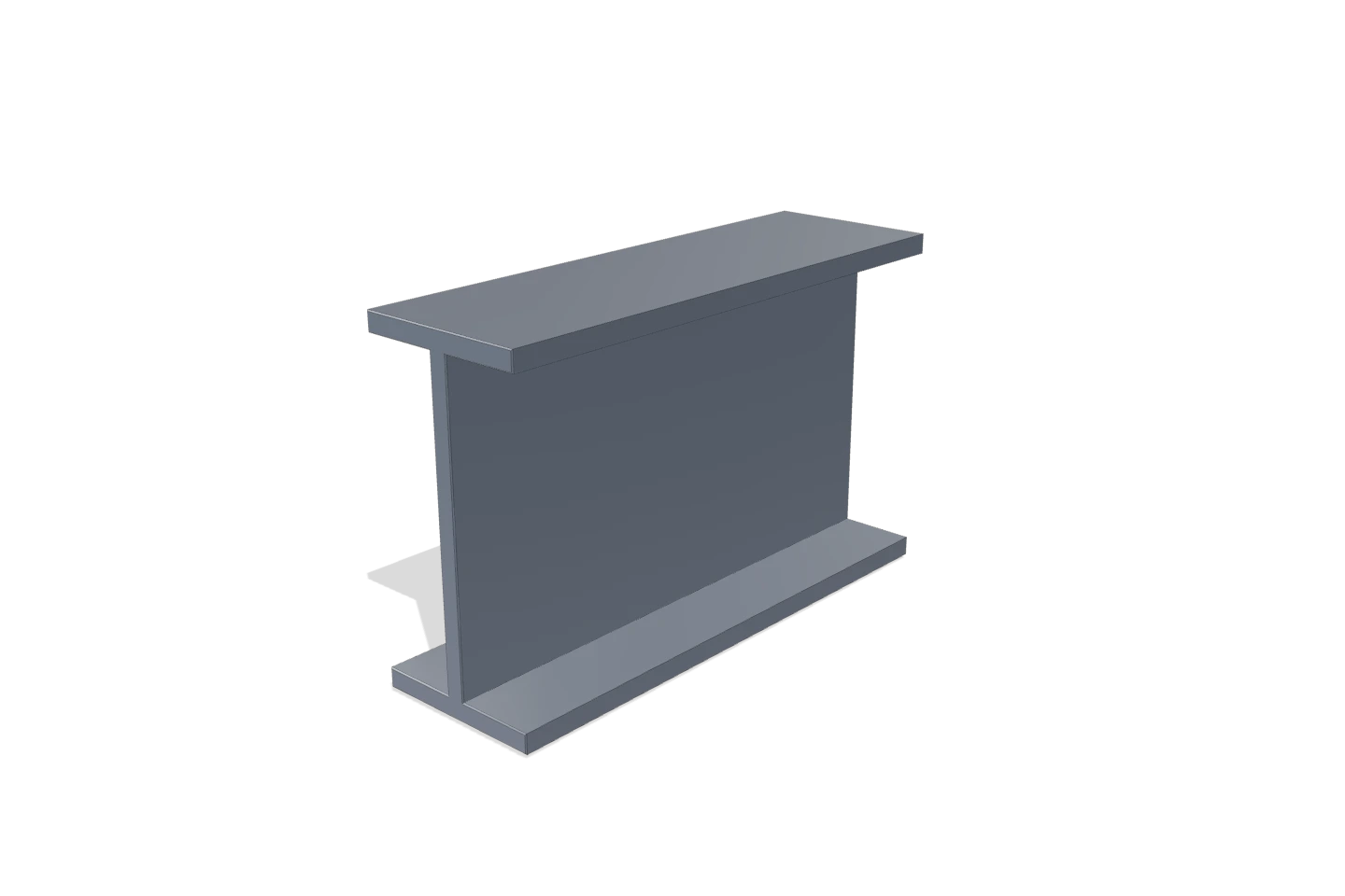 I 200×100×10 — 3D render of the FRP · Grey profile