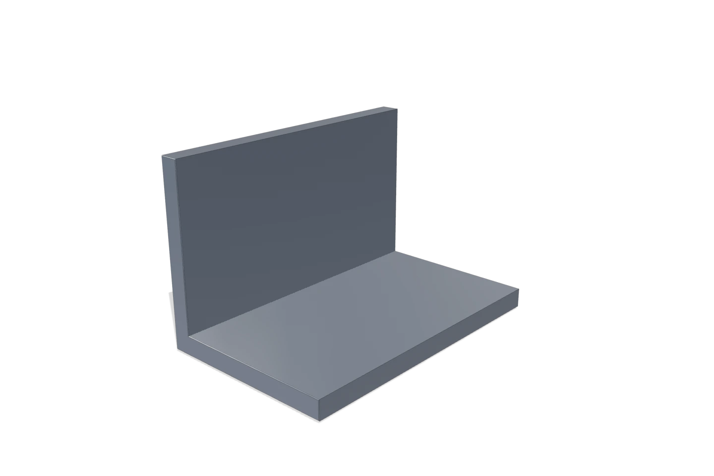 L 100×100×10 — 3D render of the FRP · Grey profile