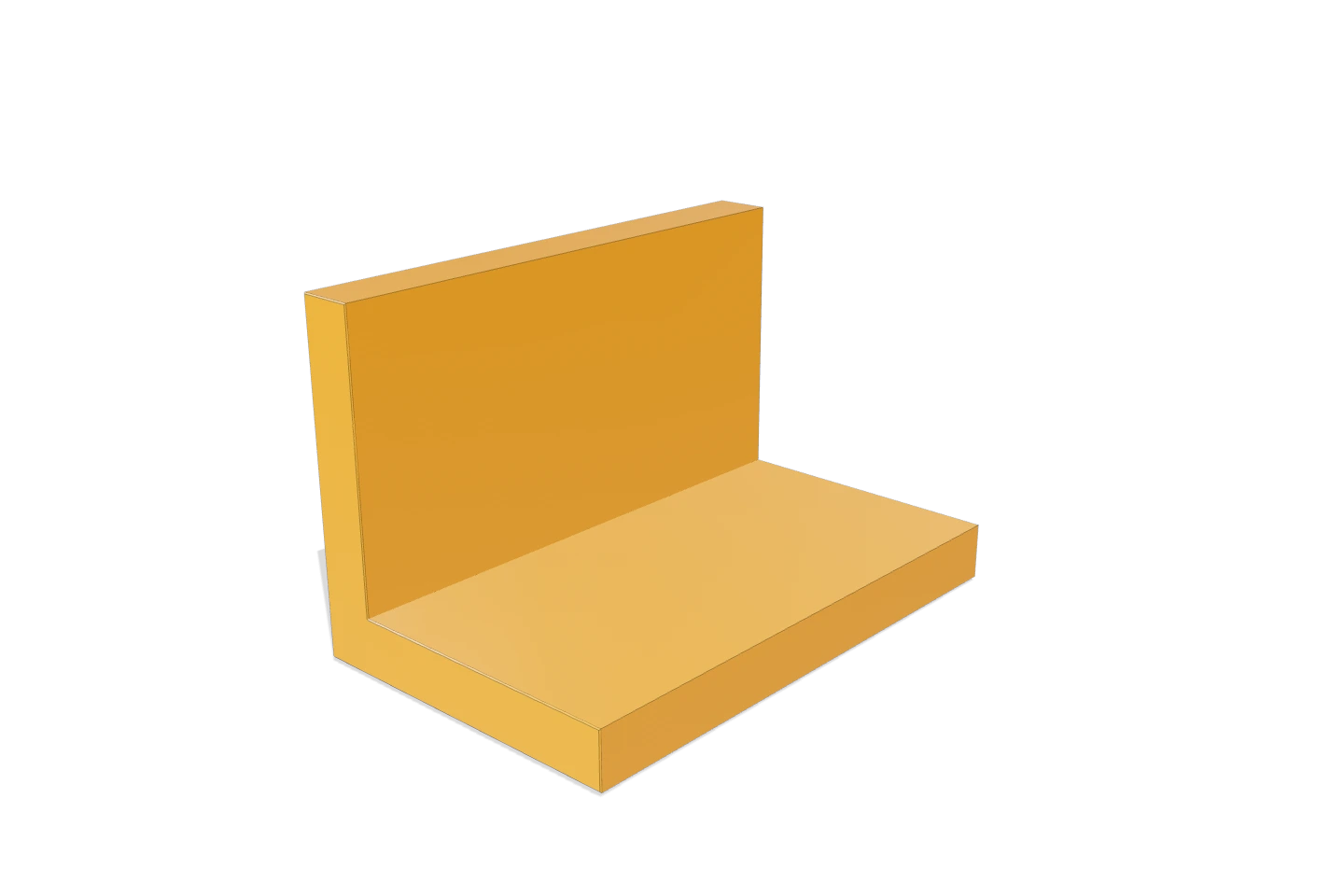 L 50×50×8 — 3D render of the FRP · Safety Yellow profile