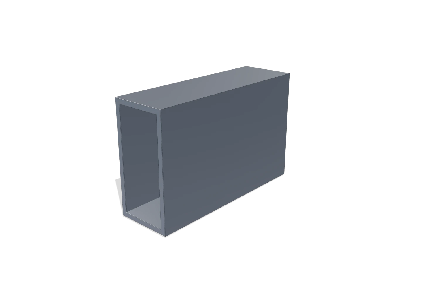 RHS 200×100×8 — 3D render of the FRP · Grey profile