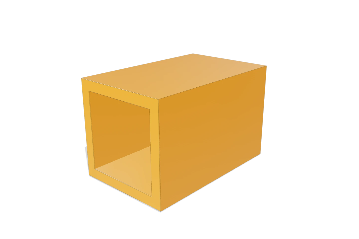 SHS 50×50×5 — 3D render of the FRP · Safety Yellow profile